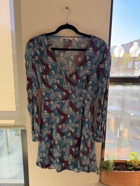 & Other Stories Floral Long-Sleeve Wrap Dress